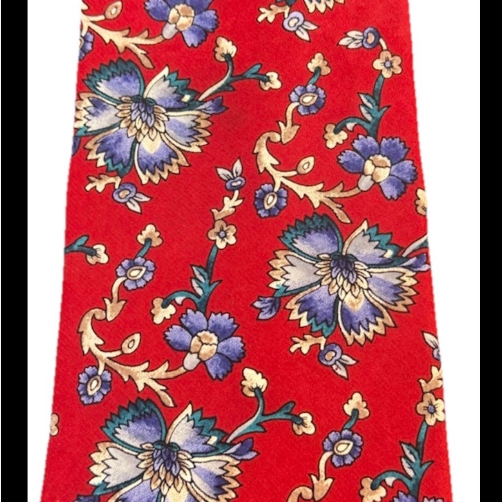 Christian Dior Monsieur Silk Tie Red Floral Classic 3" Designer Necktie